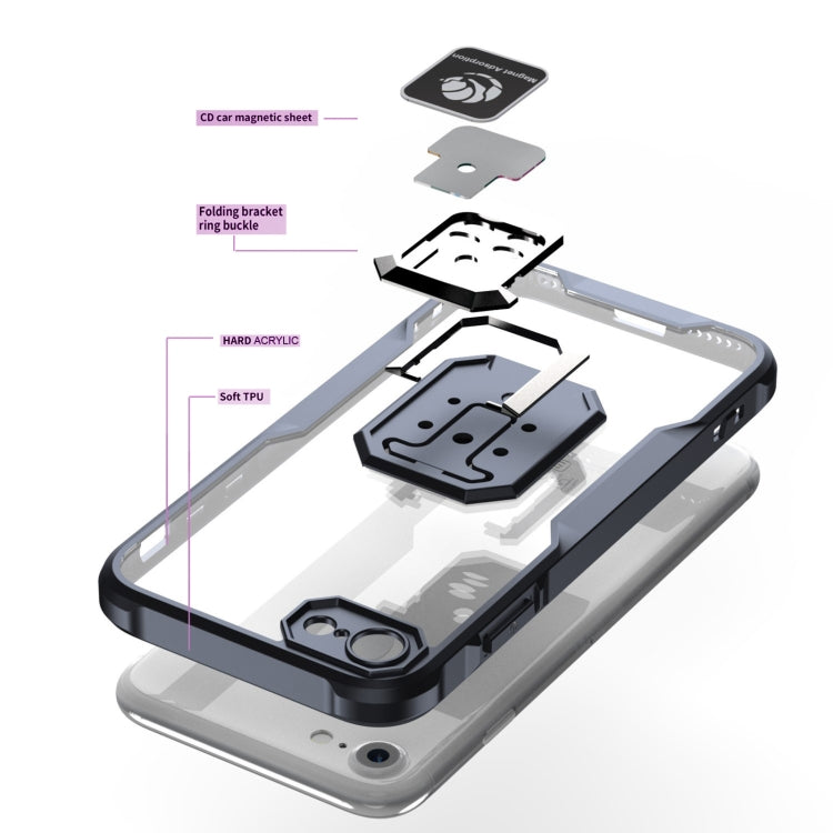 For iPhone SE 2022 / 2020 / 7 / 8 Armor Shockproof Magnetic Ring Phone Case
