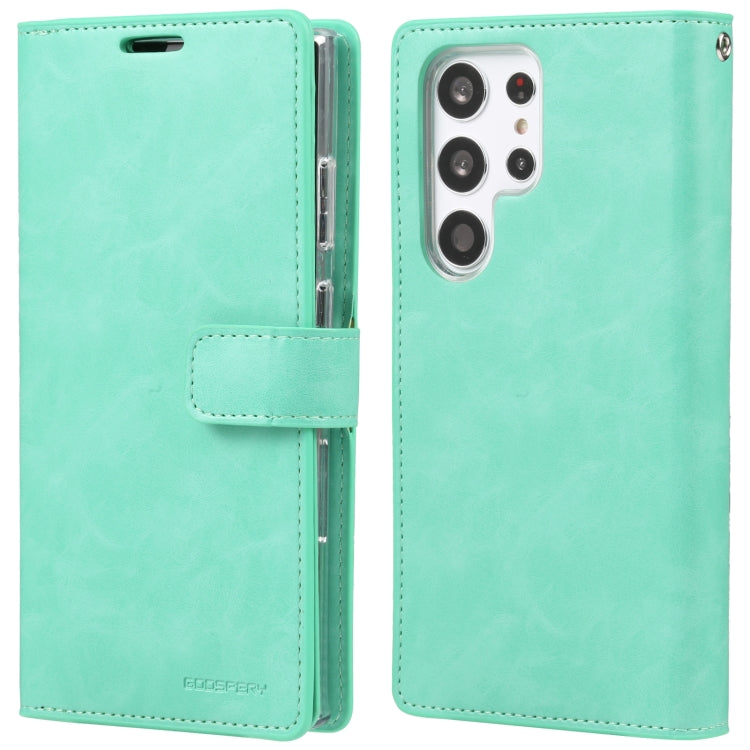 For Samsung Galaxy S23 Ultra 5G GOOSPERY MANSOOR DIARY 9 Card Slots Leather Phone Case