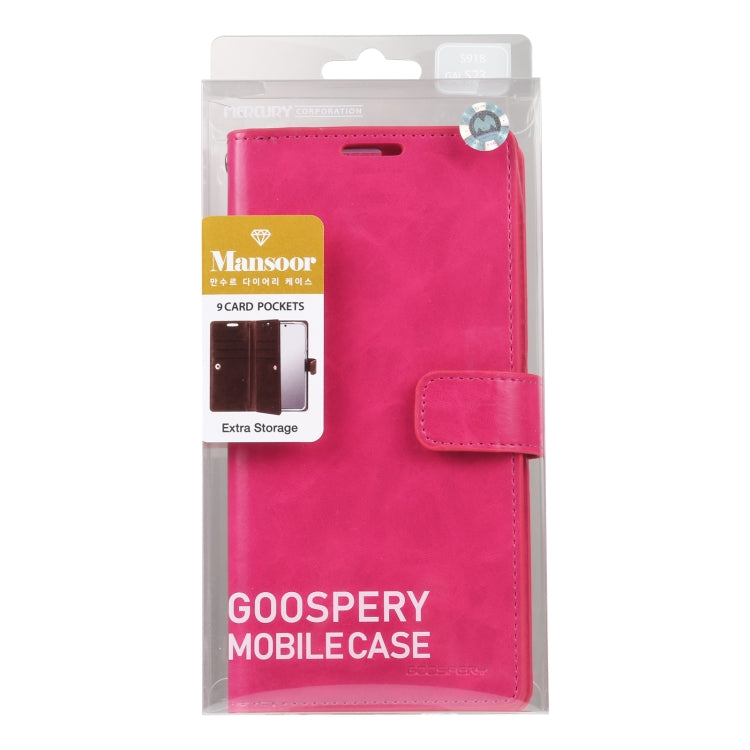For Samsung Galaxy S23 Ultra 5G GOOSPERY MANSOOR DIARY 9 Card Slots Leather Phone Case