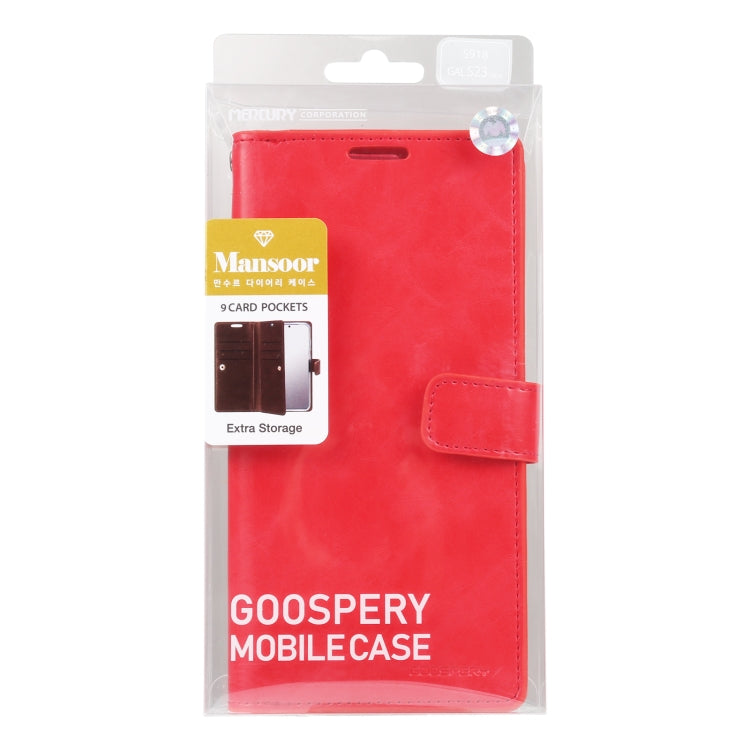 For Samsung Galaxy S23 Ultra 5G GOOSPERY MANSOOR DIARY 9 Card Slots Leather Phone Case