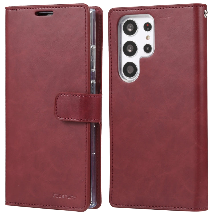 For Samsung Galaxy S23 Ultra 5G GOOSPERY MANSOOR DIARY 9 Card Slots Leather Phone Case