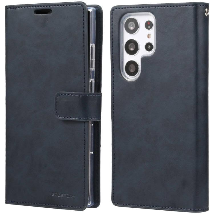 For Samsung Galaxy S23 Ultra 5G GOOSPERY MANSOOR DIARY 9 Card Slots Leather Phone Case