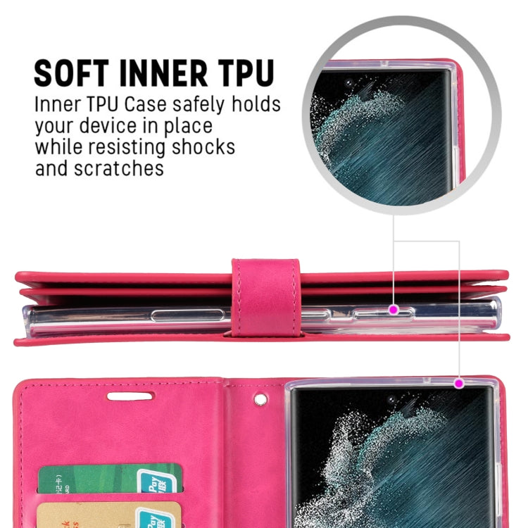 For Samsung Galaxy S23 Ultra 5G GOOSPERY MANSOOR DIARY 9 Card Slots Leather Phone Case