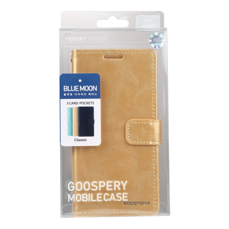 For Samsung Galaxy S23 5G GOOSPERY BLUE MOON Crazy Horse Texture Leather Phone Case