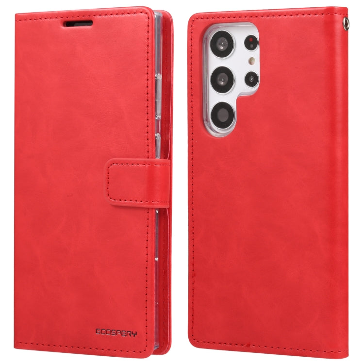 For Samsung Galaxy S23 Ultra 5G GOOSPERY BLUE MOON Crazy Horse Texture Leather Phone Case