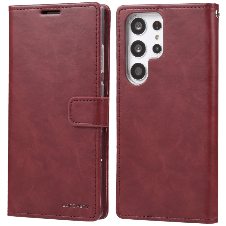 For Samsung Galaxy S23 Ultra 5G GOOSPERY BLUE MOON Crazy Horse Texture Leather Phone Case