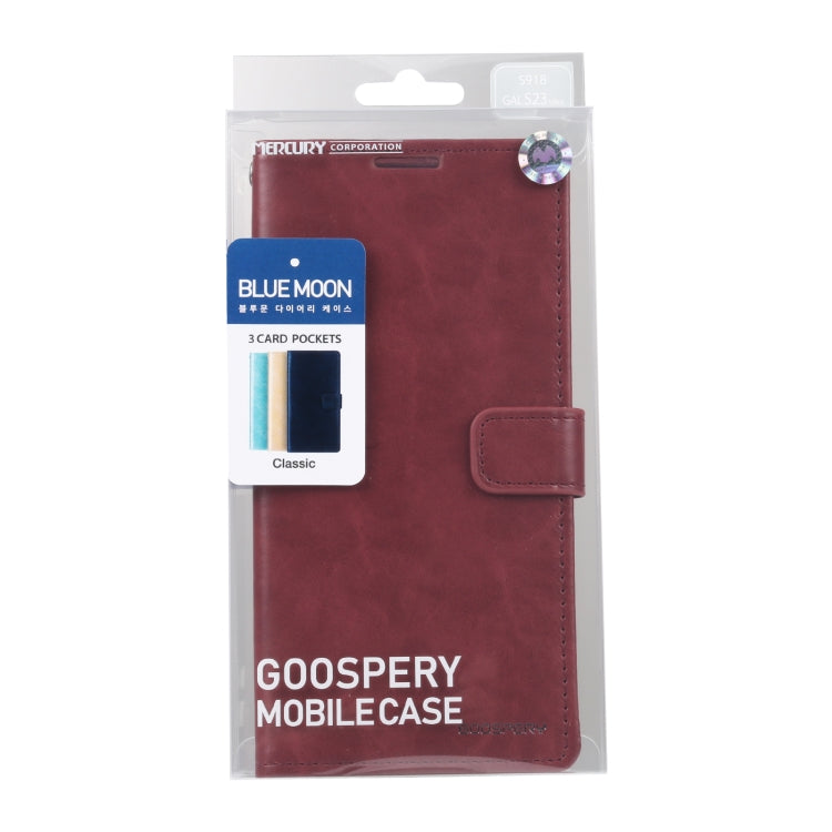 For Samsung Galaxy S23 Ultra 5G GOOSPERY BLUE MOON Crazy Horse Texture Leather Phone Case