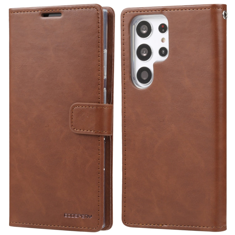 For Samsung Galaxy S23 Ultra 5G GOOSPERY BLUE MOON Crazy Horse Texture Leather Phone Case