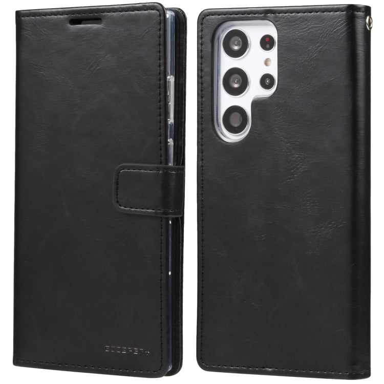 For Samsung Galaxy S23 Ultra 5G GOOSPERY BLUE MOON Crazy Horse Texture Leather Phone Case