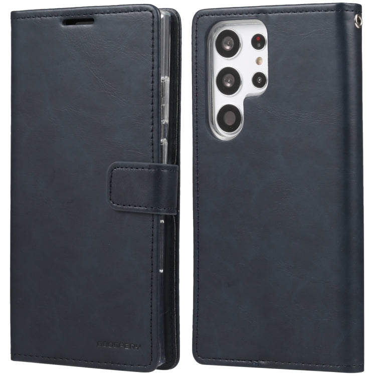 For Samsung Galaxy S23 Ultra 5G GOOSPERY BLUE MOON Crazy Horse Texture Leather Phone Case