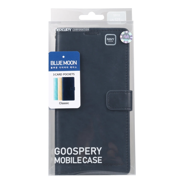 For Samsung Galaxy S23 Ultra 5G GOOSPERY BLUE MOON Crazy Horse Texture Leather Phone Case