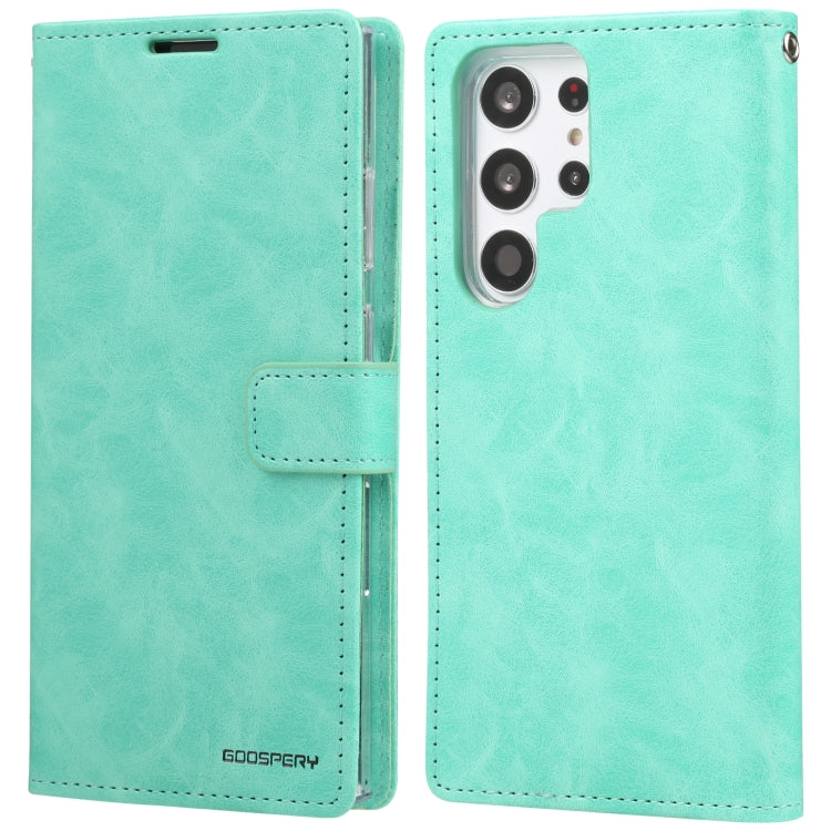 For Samsung Galaxy S23 Ultra 5G GOOSPERY BLUE MOON Crazy Horse Texture Leather Phone Case