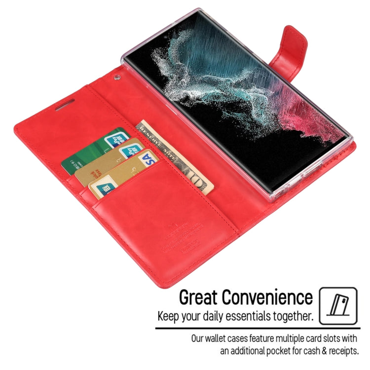 For Samsung Galaxy S23 Ultra 5G GOOSPERY BLUE MOON Crazy Horse Texture Leather Phone Case