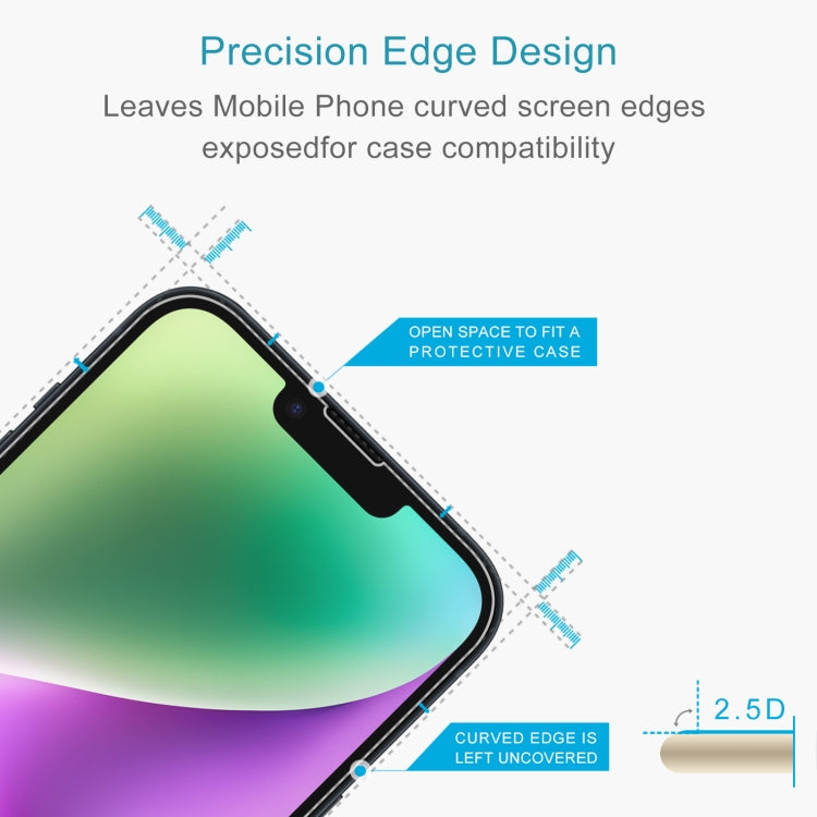For iPhone 14 Plus 2pcs 0.26mm 9H 2.5D Tempered Glass Screen Film with 2pcs Lens Protector