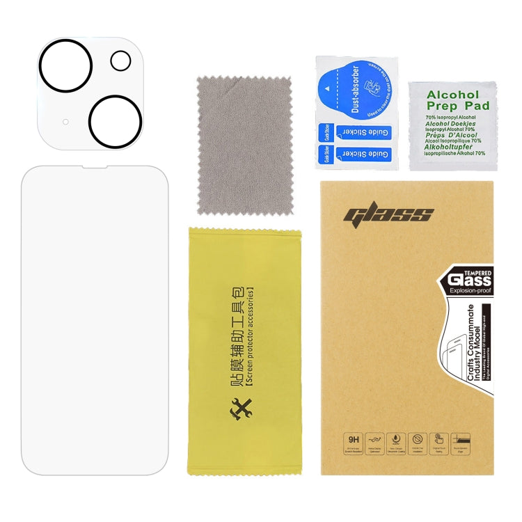 For iPhone 13 mini 2pcs 0.26mm 9H 2.5D Tempered Glass Screen Film with 2pcs Lens Protector
