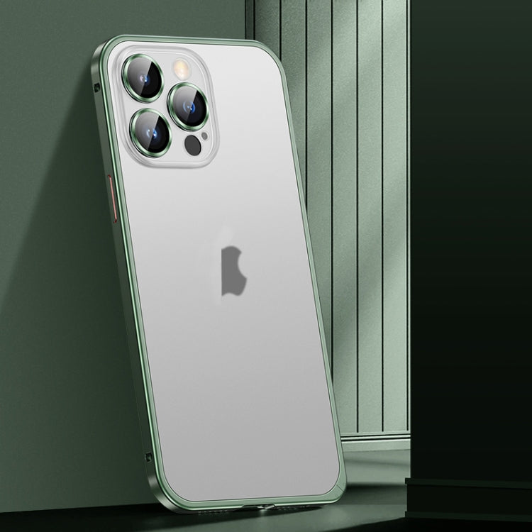 For iPhone 12 Spring Buckle Metal Frosted Phone Case