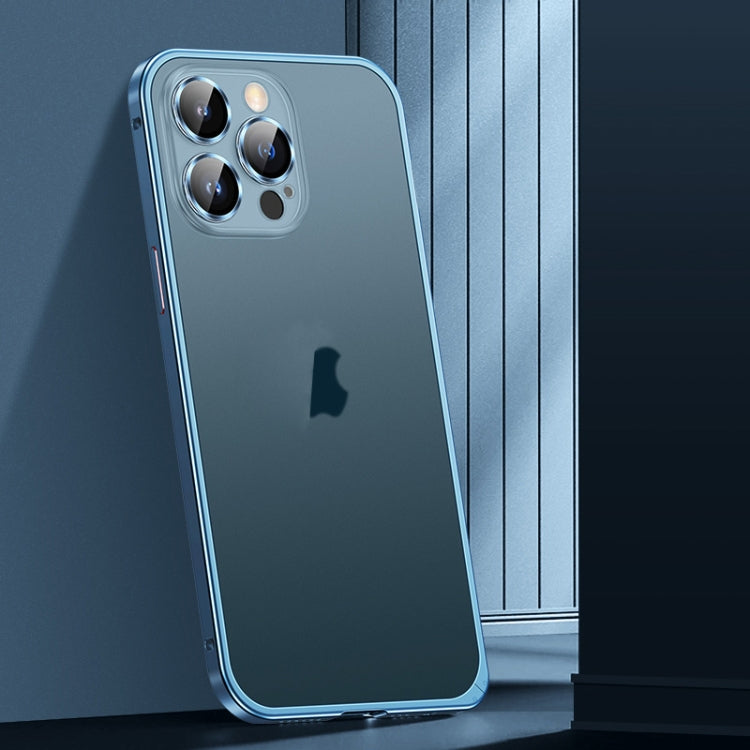 For iPhone 12 Pro Max Spring Buckle Metal Frosted Phone Case