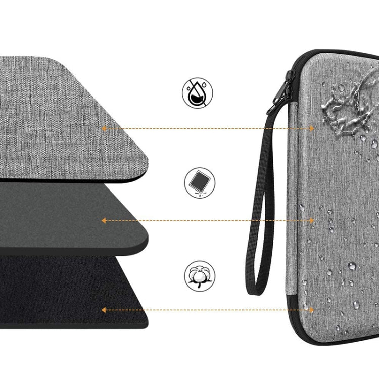 Multifunctional Double-Layer EVA Hard Case Storage Bag For 9.7-11 inch Tablet(Grey)