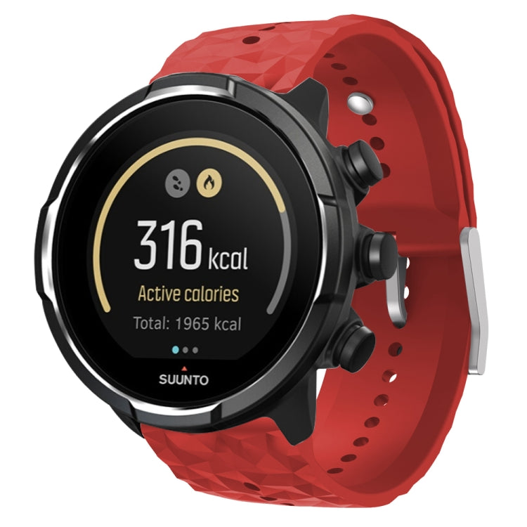 For Suunto 9 Rhombus Texture Silicone Watch Band