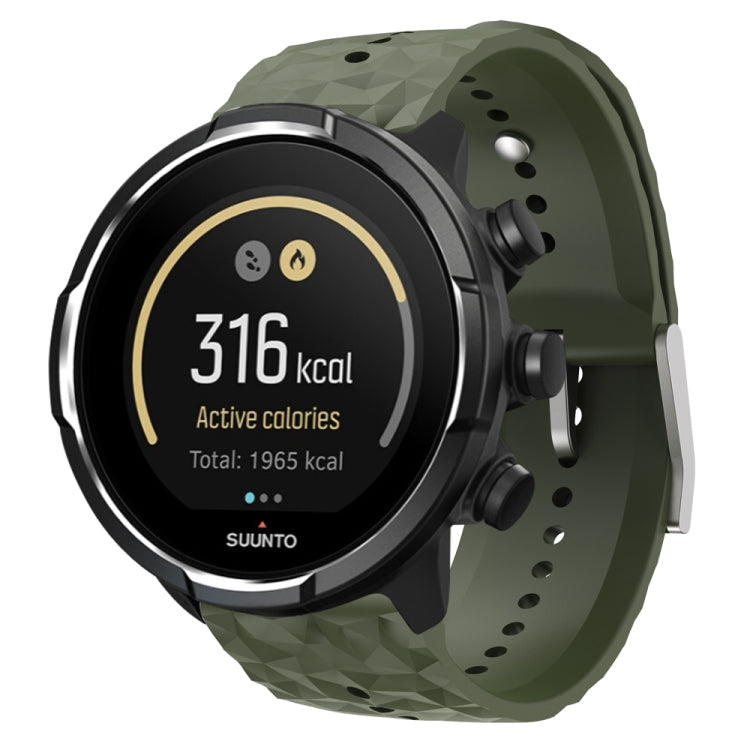 For Suunto 9 Rhombus Texture Silicone Watch Band