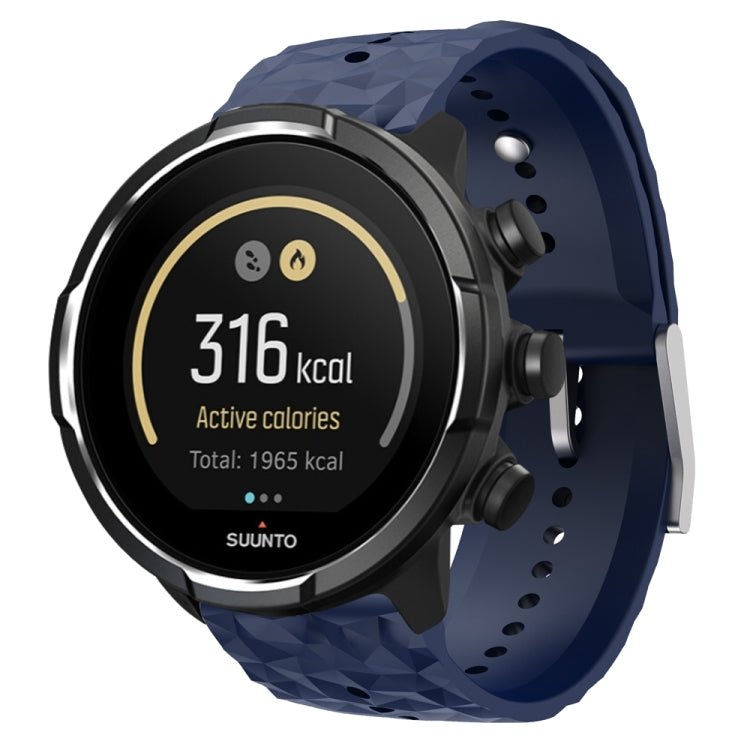 For Suunto 9 Rhombus Texture Silicone Watch Band