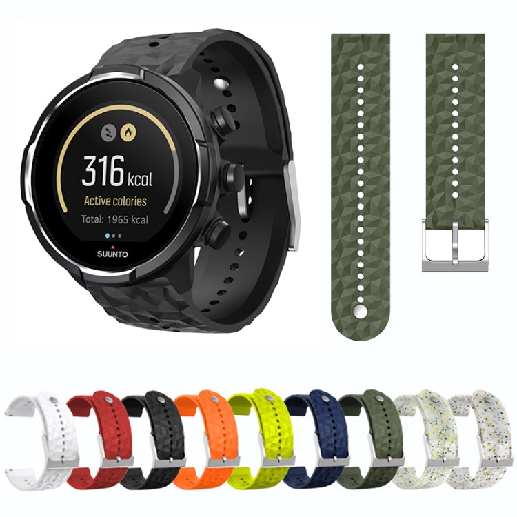 For Suunto 9 Rhombus Texture Silicone Watch Band