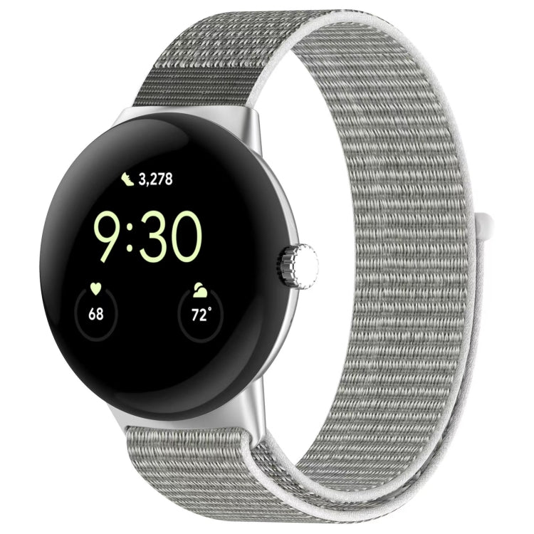 For Google Pixel Watch Metal Head Nylon Loop Watch Band