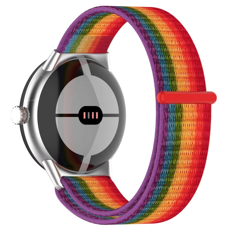 For Google Pixel Watch Metal Head Nylon Loop Watch Band
