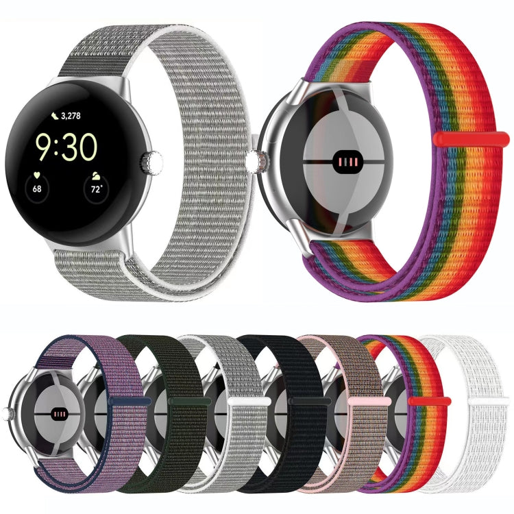 For Google Pixel Watch Metal Head Nylon Loop Watch Band