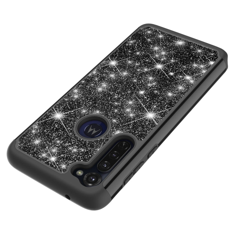 For Motorola Moto G Stylus(2020) Glitter Powder Contrast Skin Shockproof Silicone + PC Protective Case