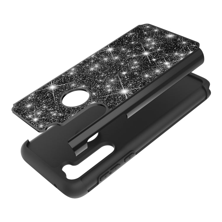 For Motorola Moto G Stylus(2020) Glitter Powder Contrast Skin Shockproof Silicone + PC Protective Case