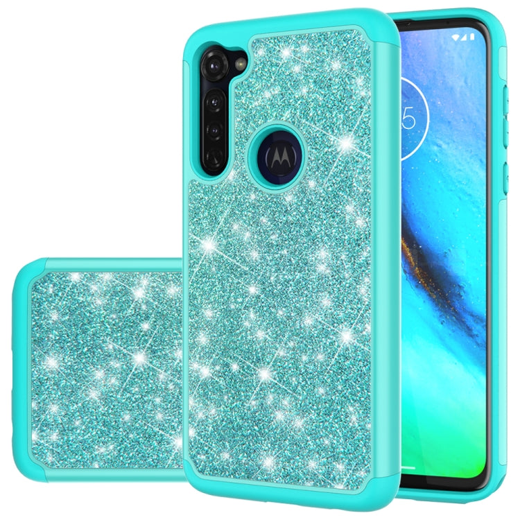 For Motorola Moto G Stylus(2020) Glitter Powder Contrast Skin Shockproof Silicone + PC Protective Case