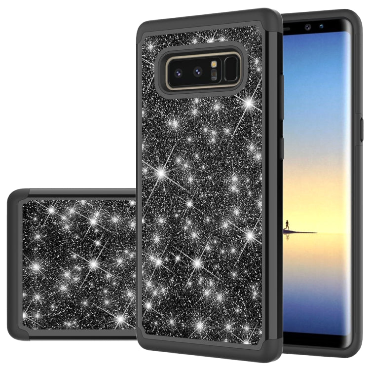 For Galaxy Note 8 Glitter Powder Contrast Skin Shockproof Silicone + PC Protective Case