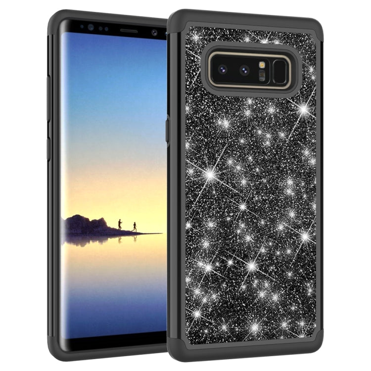 For Galaxy Note 8 Glitter Powder Contrast Skin Shockproof Silicone + PC Protective Case