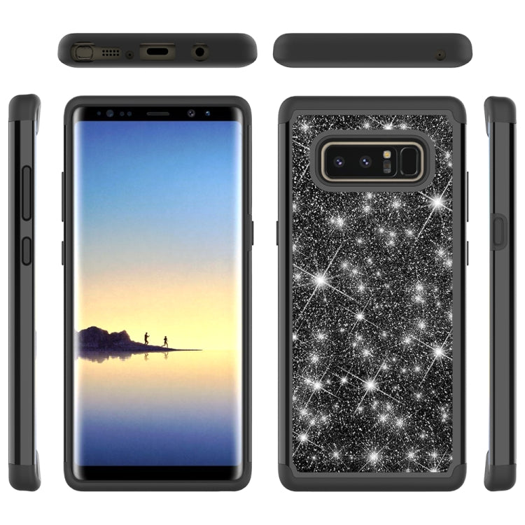 For Galaxy Note 8 Glitter Powder Contrast Skin Shockproof Silicone + PC Protective Case