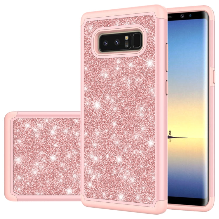 For Galaxy Note 8 Glitter Powder Contrast Skin Shockproof Silicone + PC Protective Case