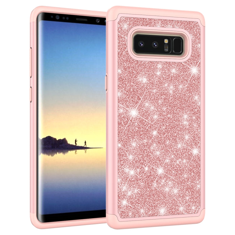 For Galaxy Note 8 Glitter Powder Contrast Skin Shockproof Silicone + PC Protective Case