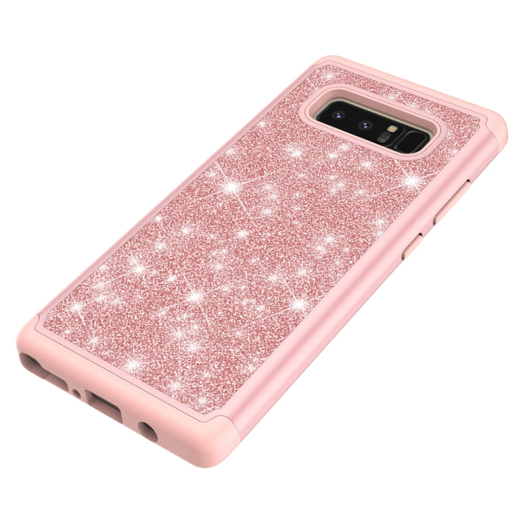 For Galaxy Note 8 Glitter Powder Contrast Skin Shockproof Silicone + PC Protective Case