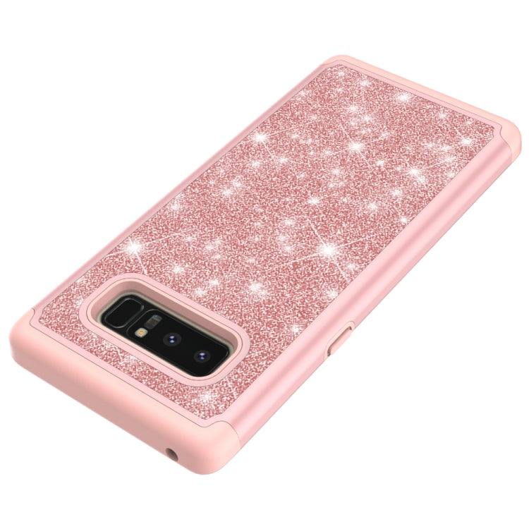 For Galaxy Note 8 Glitter Powder Contrast Skin Shockproof Silicone + PC Protective Case