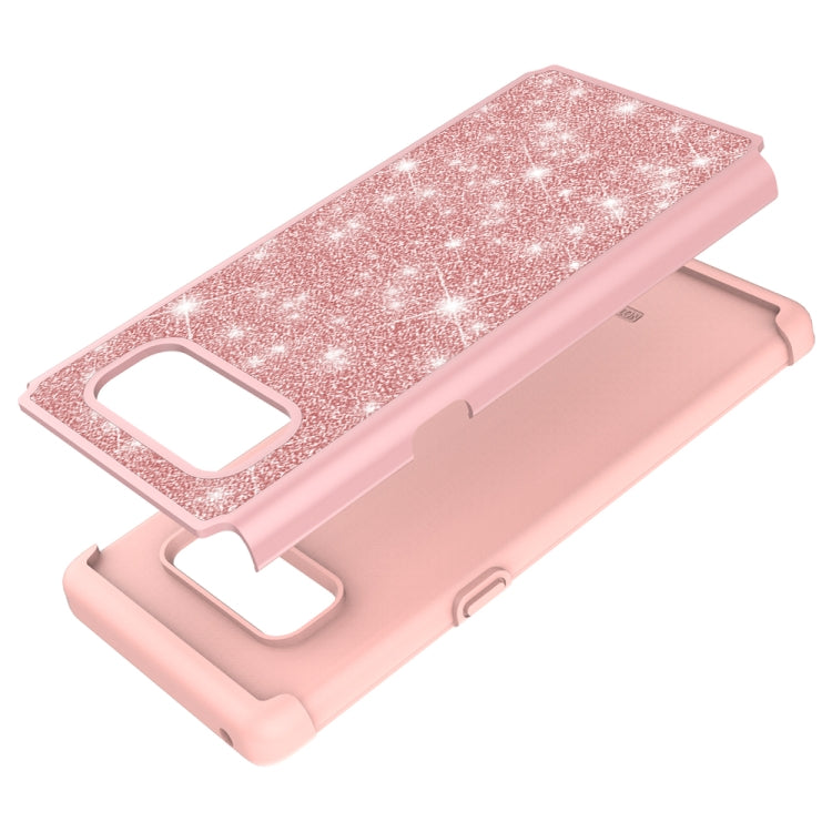 For Galaxy Note 8 Glitter Powder Contrast Skin Shockproof Silicone + PC Protective Case