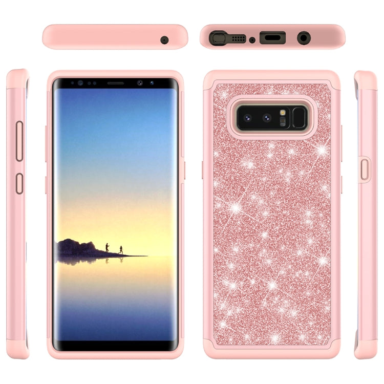 For Galaxy Note 8 Glitter Powder Contrast Skin Shockproof Silicone + PC Protective Case