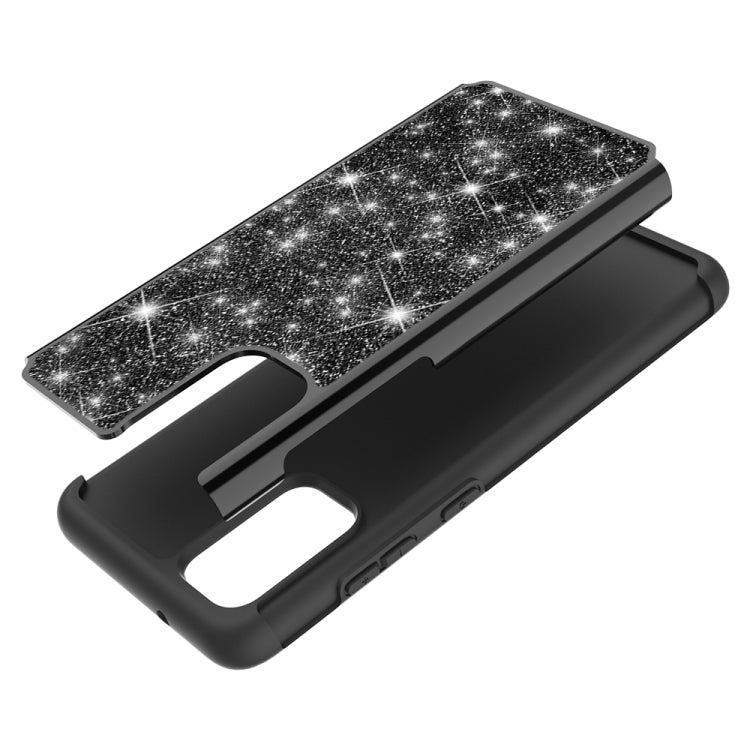 For Galaxy S20 Plus Glitter Powder Contrast Skin Shockproof Silicone + PC Protective Case
