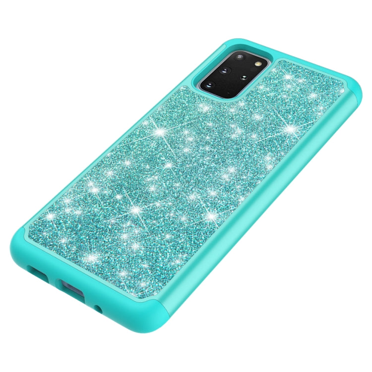 For Galaxy S20 Plus Glitter Powder Contrast Skin Shockproof Silicone + PC Protective Case
