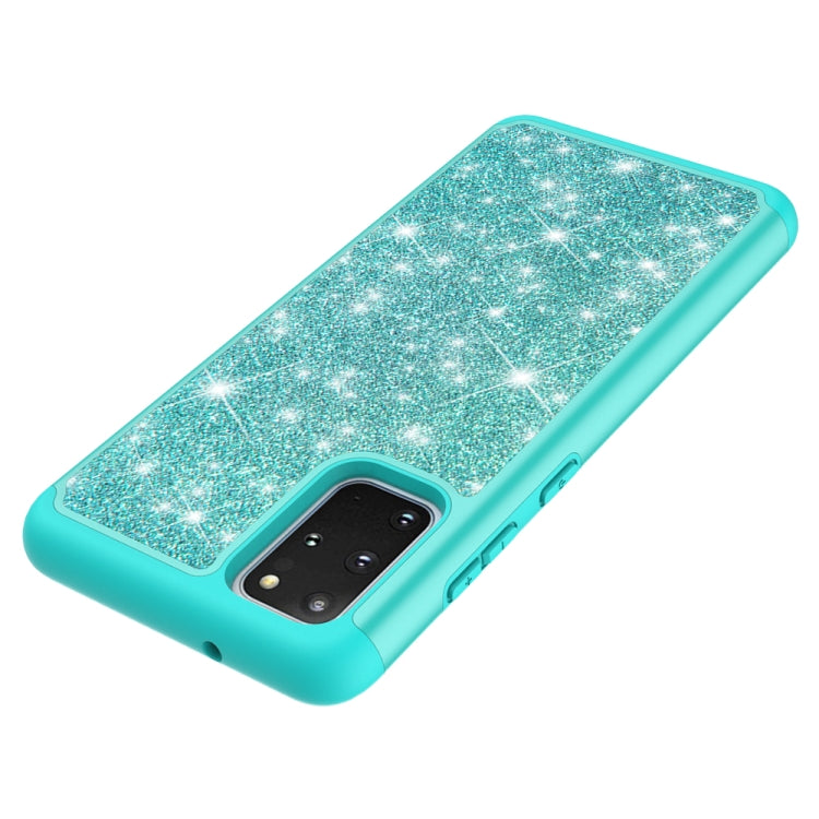 For Galaxy S20 Plus Glitter Powder Contrast Skin Shockproof Silicone + PC Protective Case