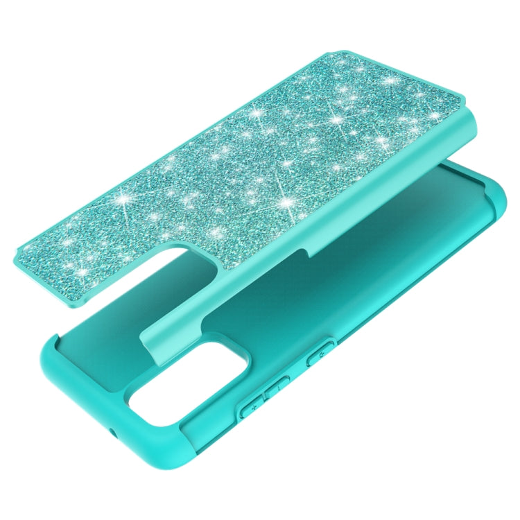 For Galaxy S20 Plus Glitter Powder Contrast Skin Shockproof Silicone + PC Protective Case