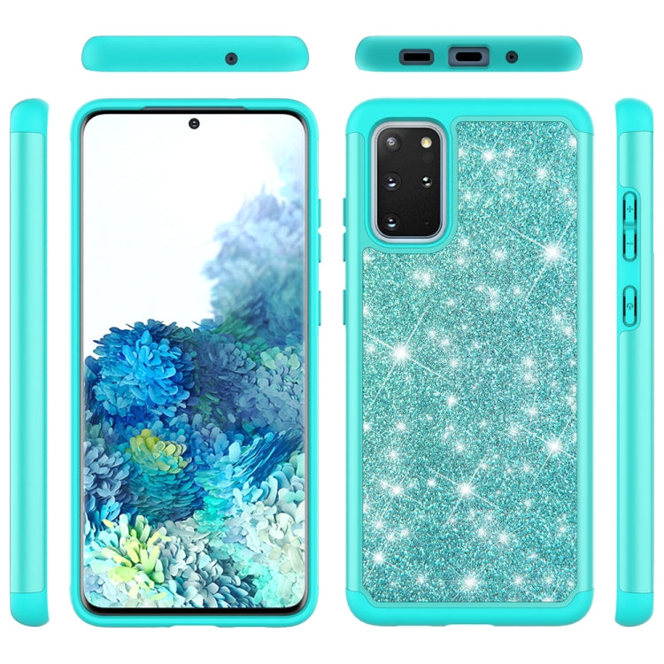 For Galaxy S20 Plus Glitter Powder Contrast Skin Shockproof Silicone + PC Protective Case