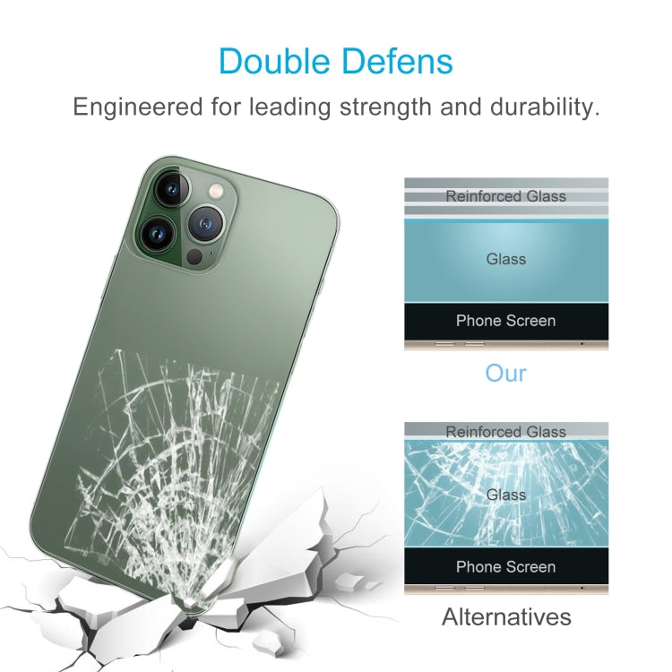 For iPhone 13 Pro Max 9H 2.5D Half-screen Transparent Back Tempered Glass Film