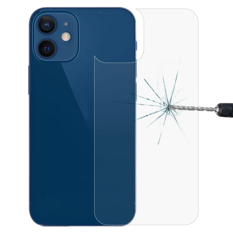 For iPhone 12 mini 9H 2.5D Half-screen Transparent Back Tempered Glass Film