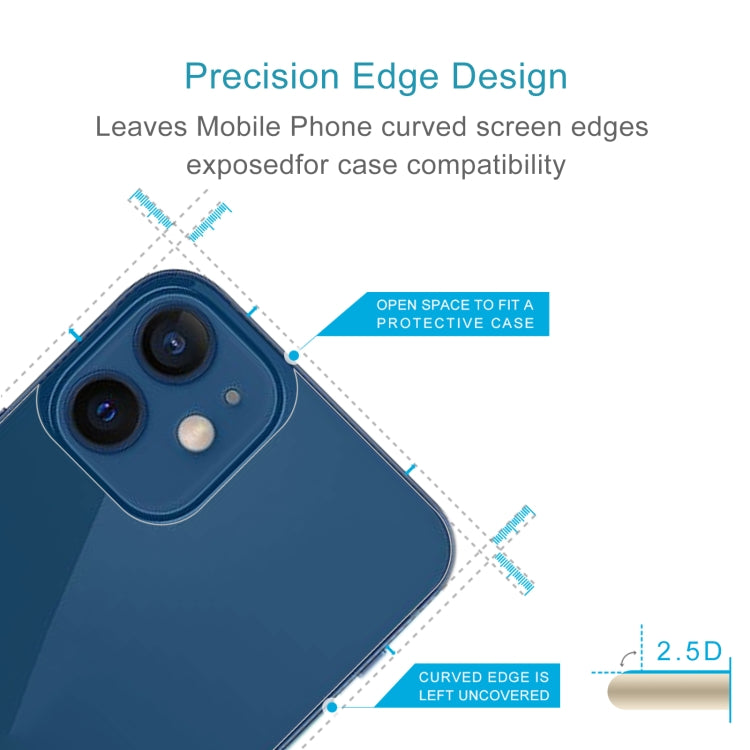 For iPhone 12 mini 9H 2.5D Half-screen Transparent Back Tempered Glass Film