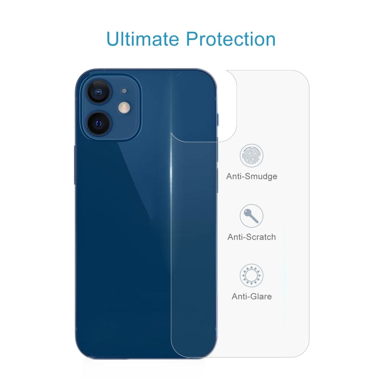 For iPhone 12 mini 9H 2.5D Half-screen Transparent Back Tempered Glass Film